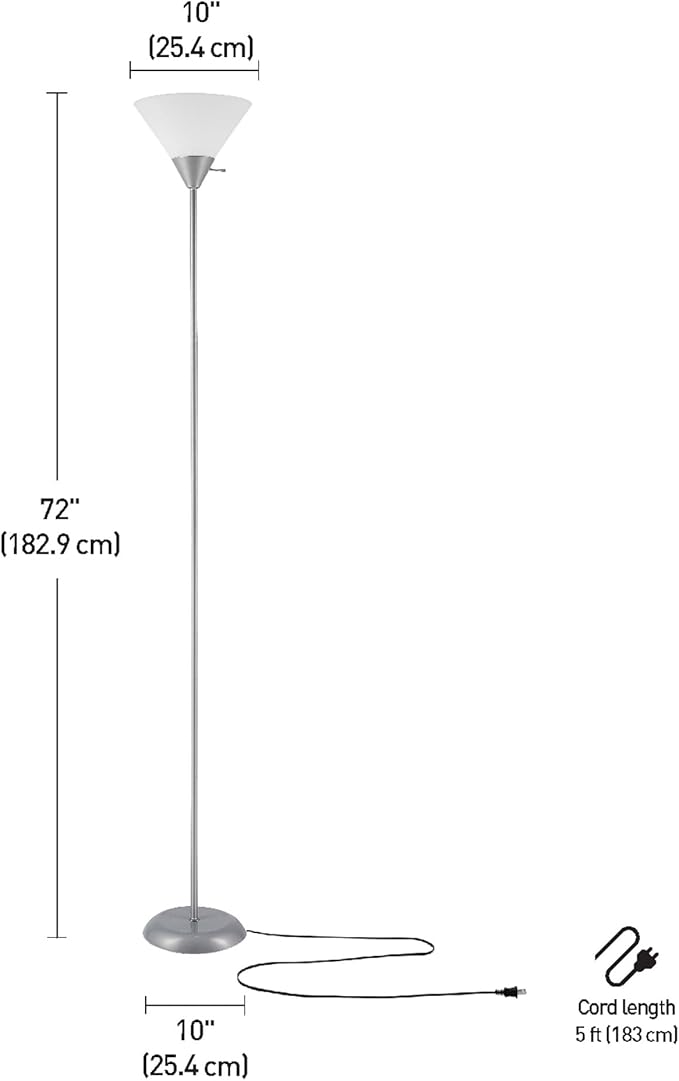 Globe Electric 67150 Elliott Floor Lamp, Silver (Pack of 2)