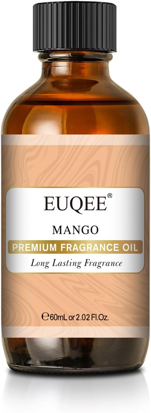 EUQEE Mango Fragrance Oils, 60ml Premium Scents Essential Oils with Glass Dropper for Soap & Candle Making, DIY Bath Bombs, Diffusers (2.02 Fl oz)