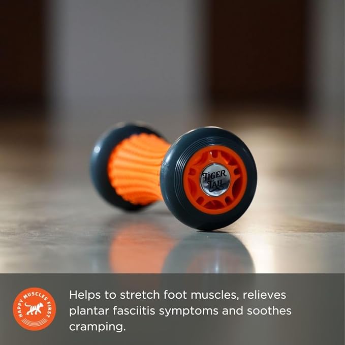 Tiger Tail Footsie Foot Massage Roller Tool, Stretch Sore Foot Muscles, Relieve Plantar Fasciitis, Increase Circulation, and Soothe Cramping