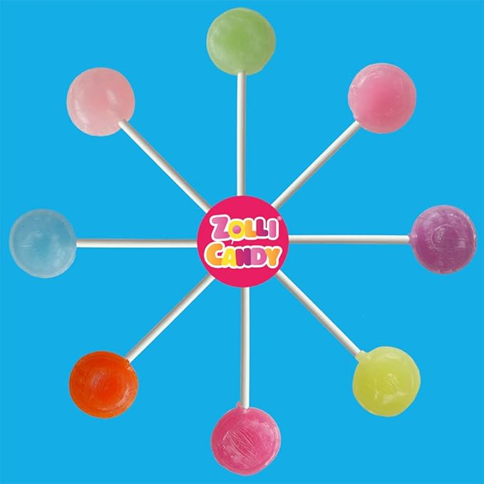 Zollipops Clean Teeth Pops Sugar Free Candy with Xylitol, Dye-Free Lollipops - Keto & Diabetic-Friendly, Dentist-Approved Treats for Kids (Blue Raspberry-Grape, 5.2 oz)