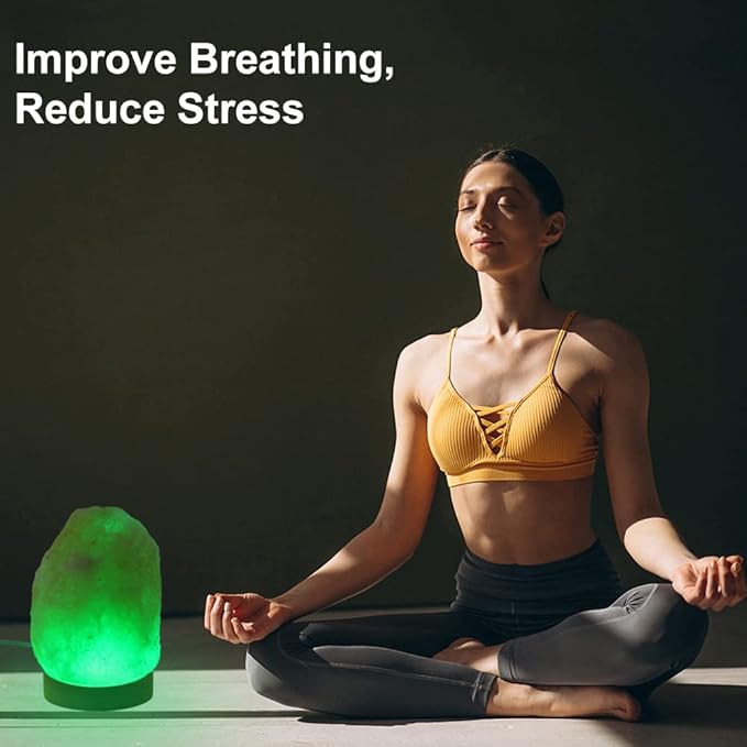 FANHAO USB Himalayan Salt Lamp with 8 Colors Changing, Natural Crystal Salt Rock Lamp Table Lamps for Gifts, Home Décor - Hand Carved, LED Bulb and Real Rubber Wood Base