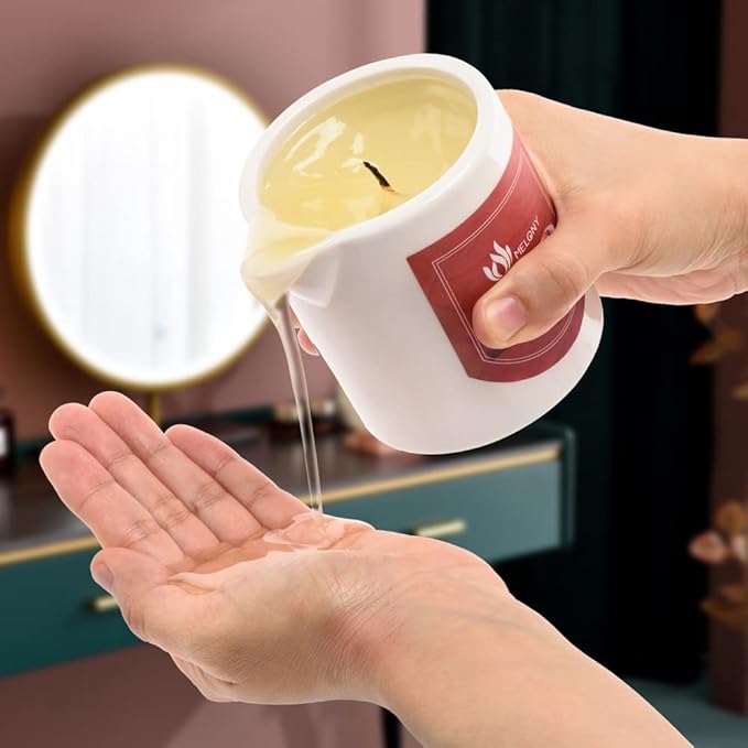 MELONY Massage Candle - Holiday Candle Gifts for Women & Men - Moisturizing Body Oil Candle for Home Spa - Body Massage Oils & Lotion Candle - 8.1oz (Champagne Sugar)