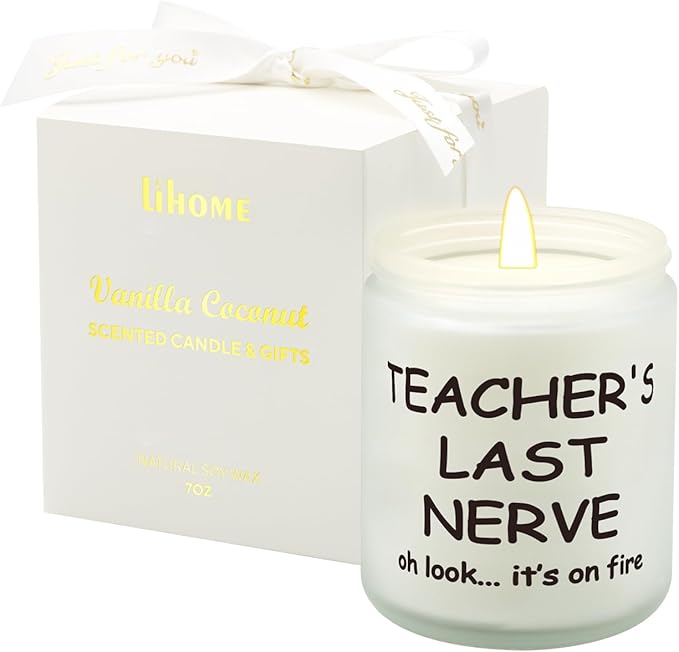 Lihome Teacher Appreciation Gifts, Funny Teacher's Day, Birthday, Thanksgiving, Christmas Gifts, Vanilla Coconut Candles
