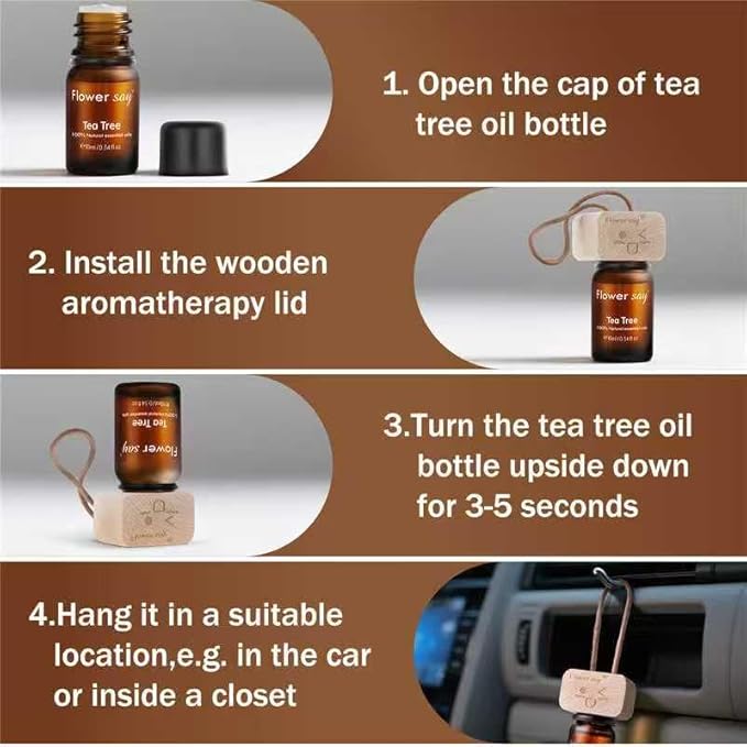 Flower Say USDA Organic Tea Tree Oil for Skin,Natural Australian Tea Tree Essential Oil for Toenail,Undiluted 100% Pure Tree Tea Oil for Scalp, Diffuser & Aromatherapy 10ml (0.34 Fl Oz)