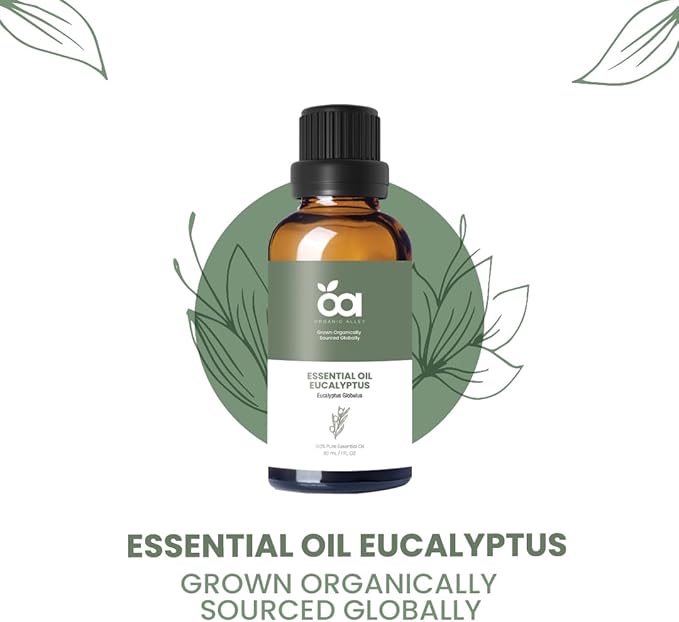 Eucalyptus Essential Oil by Organic Alley | 100% Pure & Revitalizing Aromatherapy - Breathe Easy & Refresh Your Senses with Eucalyptus Globulus | Natural Well-Being (1 Fl Oz)