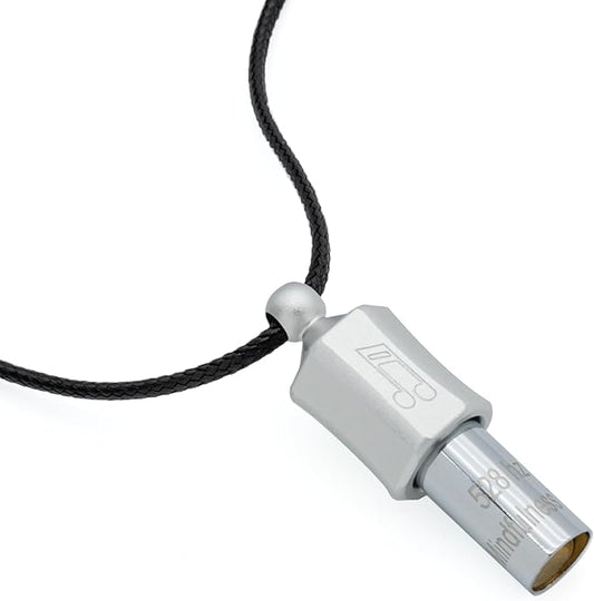 Anxiety Necklace 528 Hz Breathing Meditation Whistle Mindfulness Device for Stress Relief Calm Meditation Adjusting Breathing Anxiety Relief Necklace, Stress Relief Gift for Men Women-Silver