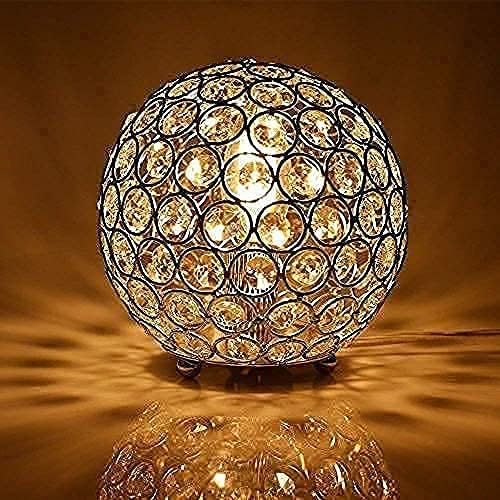 Crystal Table Lamp,Decorative Bedside Crystal Lamp,Nightstand lamp, Bedroom lamp for bedstand,Bedroom,Living Room,Guest Room,Silver