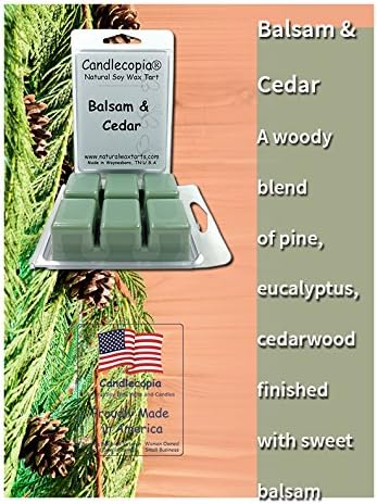 Balsam & Cedar Strongly Scented Hand Poured Vegan Wax Melts, 12 Scented Wax Cubes, 6.4 Ounces in 2 x 6-Packs