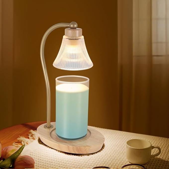 Dimmable Candle Warmer Lamp, Gifts for Women,Electric Candle Melter Melting Wax Fits Small & Large Candle Jar, Scented Candle Holder Vintage Wax Melt Warmer with 2 Bulbs