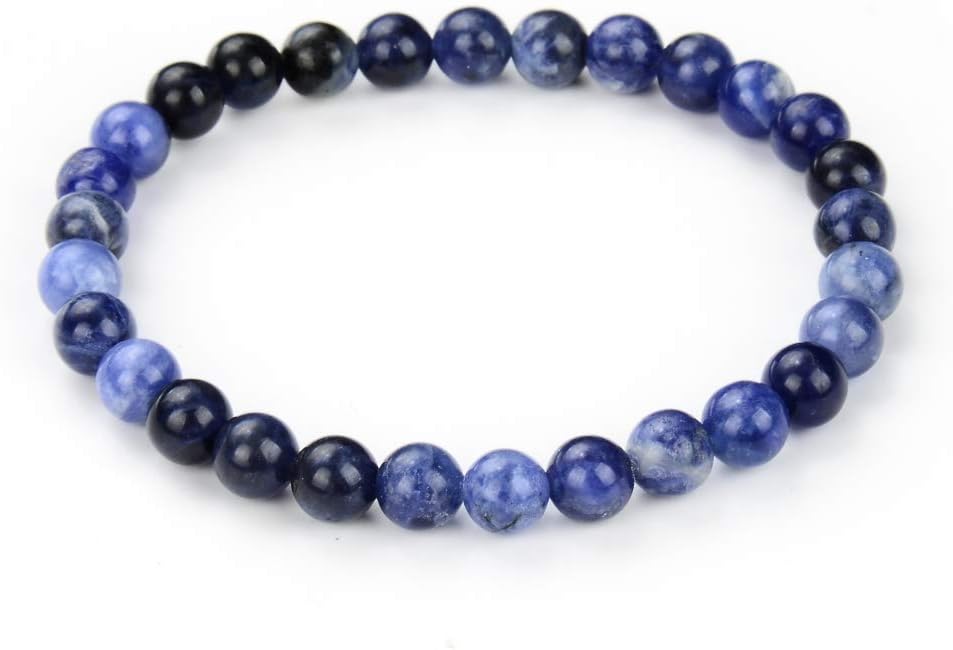 Adabele 1pc Natural Stretch Gemstone Bracelet 6mm (0.24 Inch) Bead 7" 7.5" 8 inch Healing Crystal Quartz Energy Chakra Jewelry Women Birthday Gift