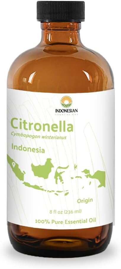 Citronella Essential Oil - Direct from Central Java, Indonesia - Pure Essential Oil for Diffusers and Aromatherapy | 100% Pure Therapeutic Grade (8oz)