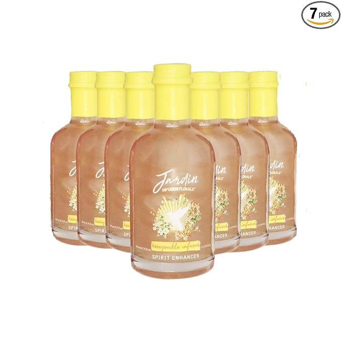 Jardin Honeysuckle 7 Pack Infused Syrup - Sugar-Free Cocktail Mixer - Spirit Enhancer for Cocktails & Mocktails - Aromatic & Floral Drink Glitter - For Events, Parties, Wedding Favors -(6.76oz)