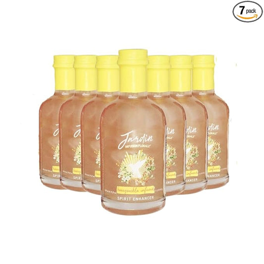 Jardin Honeysuckle 7 Pack Infused Syrup - Sugar-Free Cocktail Mixer - Spirit Enhancer for Cocktails & Mocktails - Aromatic & Floral Drink Glitter - For Events, Parties, Wedding Favors -(6.76oz)