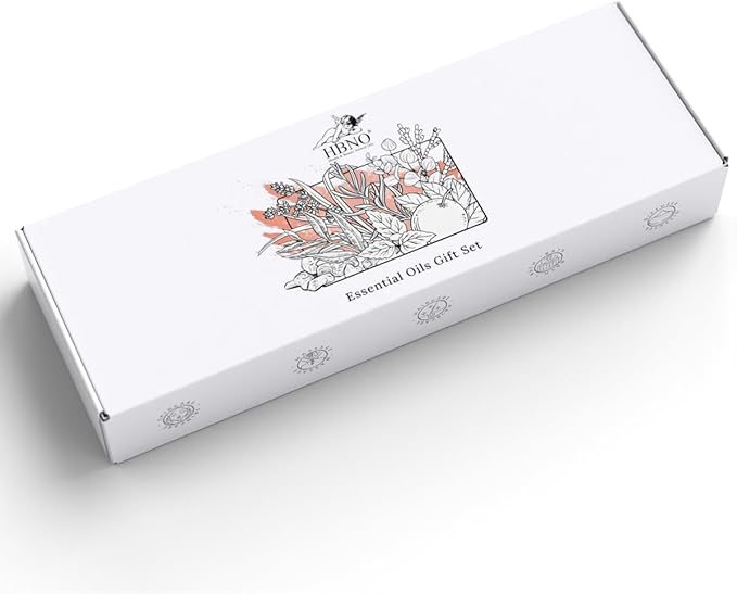 HBNO Essential Oils Set (10ml) - Top 8 Essential Oils. Ideal for Aromatherapy, Soap Making, and More - Cedarwood, Eucalyptus, Frankincense, Lemongrass, Lavender, Orange, Peppermint, Tea Tree