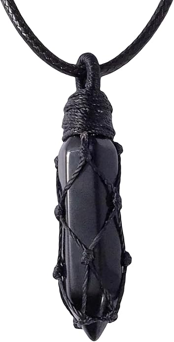 EDEN'S CALL Hexagonal Crystal Point Pendant Necklace for Unisex Adjustable Dainty Natural Stone Pendulum Amulet for Good Luck