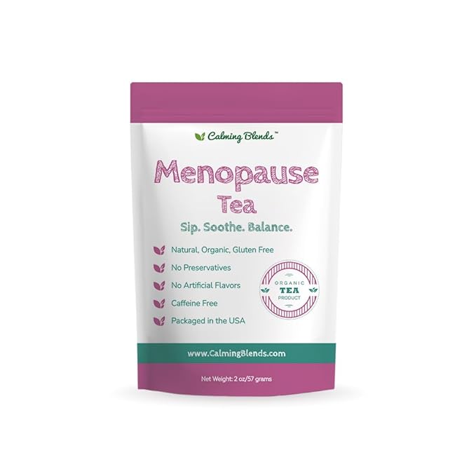 Calming Blends Menopause Tea | Gentle Support for Hot Flashes, Sleep & Mood | 36 Cups | Organic Loose-Leaf Tea