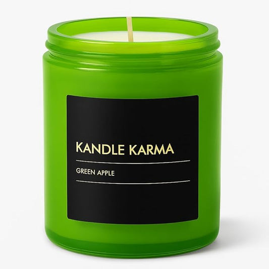 Luxury Soy Wax Candle, Green Apple Scented Candle Gifts for Women, Non-Toxic, Highly Scented & Long Lasting Upto 100 Hours Burning Time Natural Large Aromatherapy Bathroom Candles (18 oz)