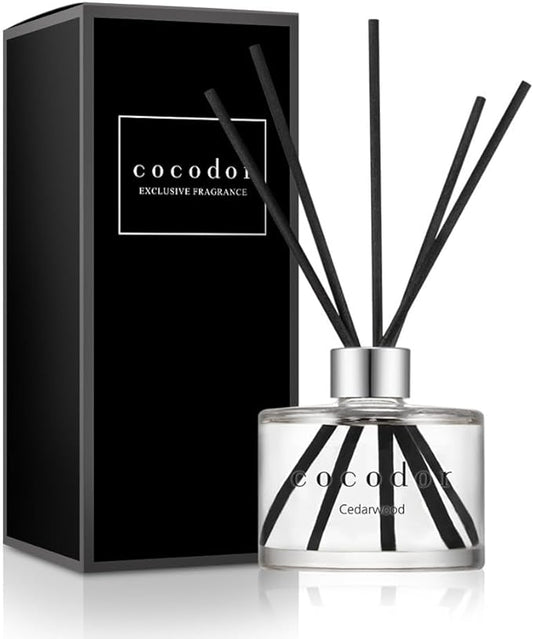 COCODOR Signature Reed Diffuser/Cedar Wood/6.7oz/1Pack / Home Fragrance Scent Essential Oil Stick Diffuser for Bedroom Bathroom Home Décor