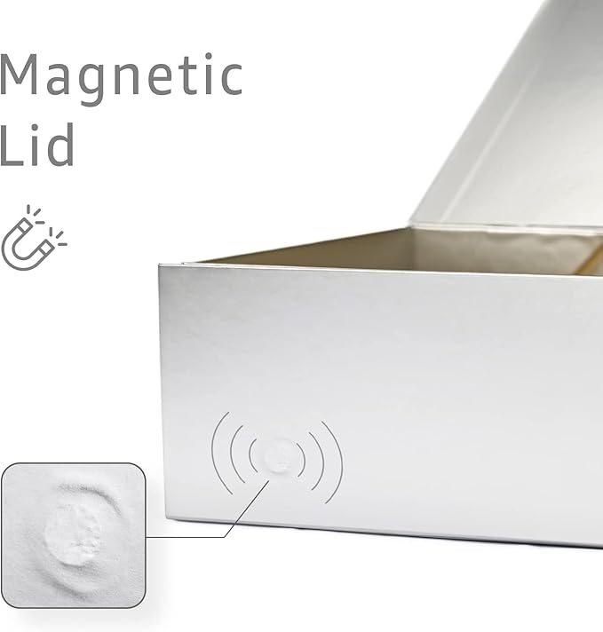 LIFELUM Gift Boxes with Lids,1 Pack 13.85 x 8.35 x 4.45 inch Silver Gift Boxes with Ribbon, Card, Shredded Paper Filler Gift Boxes for Presents,Graduation,Christmas,Birthdays