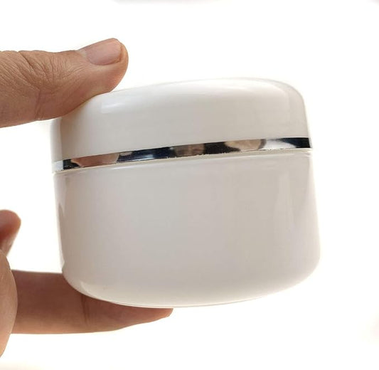 6PCS White Plastic Creams Jar with Inner Liners and Lid Empty Refillable Cosmetic Face Lotions Ointments Bottles Containers Lip Balm Storage Scrub Lotions Dispenser Jars Pots(250ML/8.45OZ)