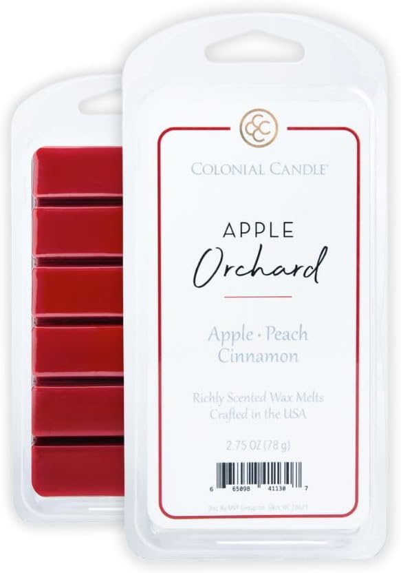 Colonial Candle Apple Orchard Wax Melts, Wax Melt Warmer Cubes, Long Lasting Scented Wax Warmer Cubes, 4 Pack, 6 Cubes Each - Made in The USA