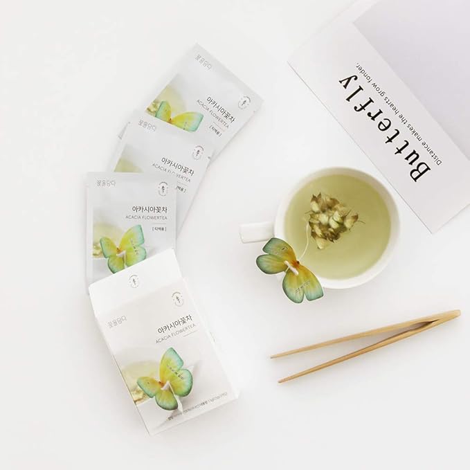 KKOKDAM Korean Tea Gift Set – 6 Flavor Butterfly Tea Bag Sampler – Elegant Box for Tea Lovers - Perfect as Unique Gifts or Gift Set for Women