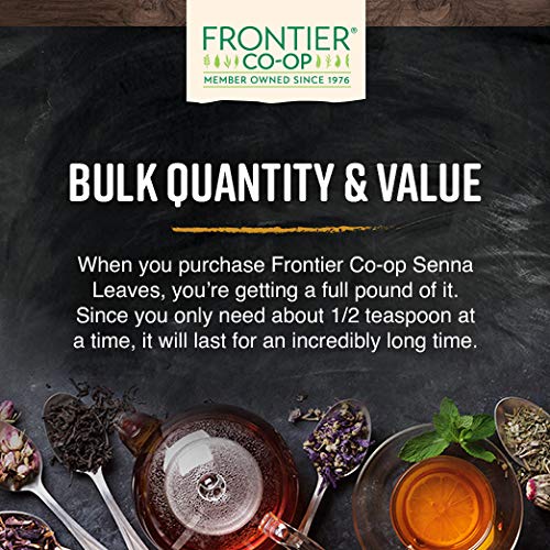 Frontier Co-op Senna Leaf, Cut & Sifted, 1lb Bulk Bag - 100% Pure & Natural Senna Leaves - Perfect for Senna Leaf Tea and Herbal Use, Kosher Certified