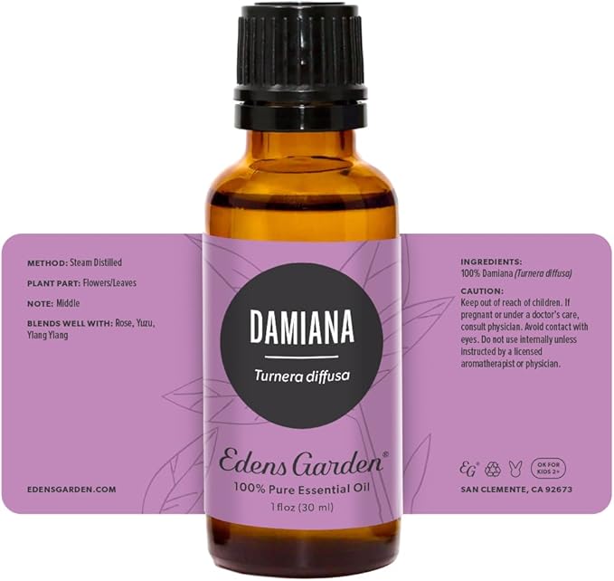 Edens Garden Damiana Essential Oil- 100% Pure Premium Grade, Undiluted, Natural, Therapeutic, Aromatherapy, The Best for Diffuser, Skin, Candle, Hair 30 ml (1 fl oz)