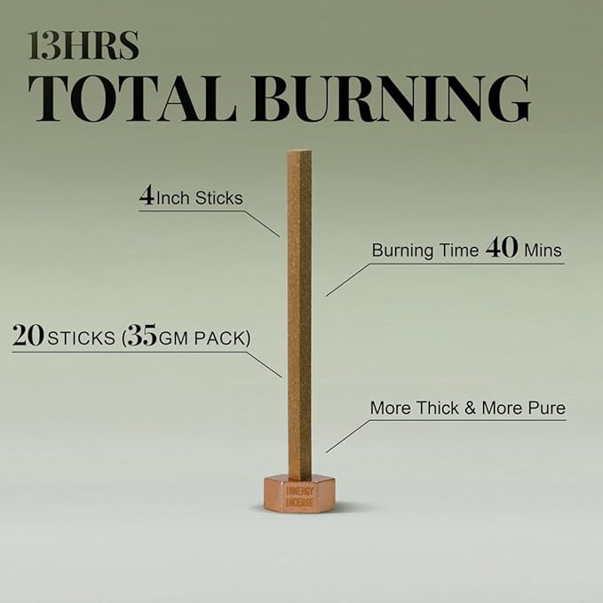 Focus & Purify - Innergy Cedarwood Incense Sticks, Natural Woody Aroma for Home Office