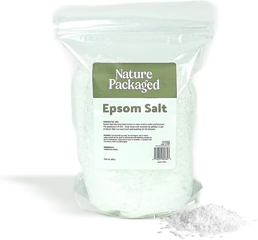 Epsom Salt (48oz) - Direct from The Shore of The Dead Sea - Organic Salt as Body Scrubs, Bath Salt, and Foot Bath Soak 1 Pack