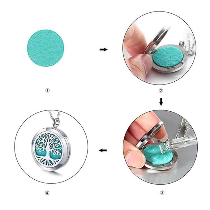 Aromatherapy Essential Oil Diffuser Necklace Stainless Steel lnspirational Locket Pendant（Dog Paw）