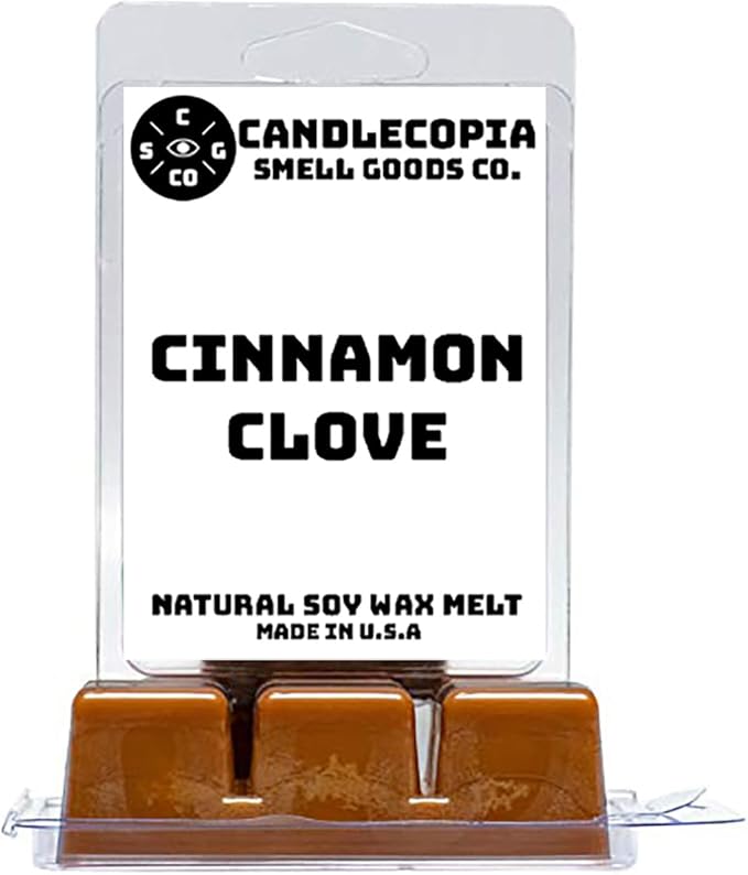 Cinnamon Clove Strongly Scented Hand Poured Vegan Wax Melts, 12 Scented Wax Cubes, 6.4 Ounces in 2 x 6-Packs