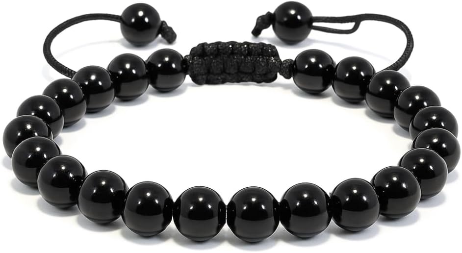 Energy Protection Crystal Handmade Adjustable Bead Bracelet Perfect for Men, Women’s Gift - Gemstone Healing Stretch Bracelet Pulsera Para Hombre Mujer Stocking Stuffer