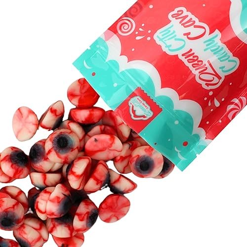 Gummy Eyeballs Candy - Edible Jelly Halloween Eye Ball Gummies Bulk, Creepy Bloodshot Zombie Gummy Eyes, by Queen City Candy Cave (3 Pound)
