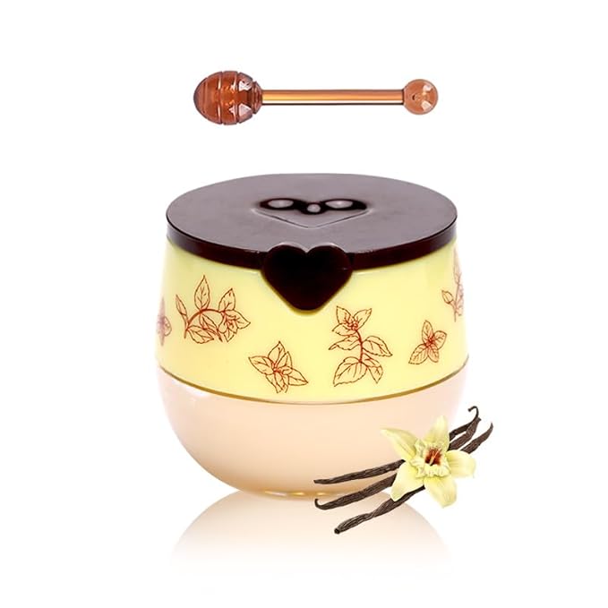Bee Propolis Vanilla Lip Balm - Hydrating Lip Sleeping Mask for Dry Lips | Vanilla Extract & Propolis | Moisturizing, Exfoliating Lip Treatment in Honey Pot Jar
