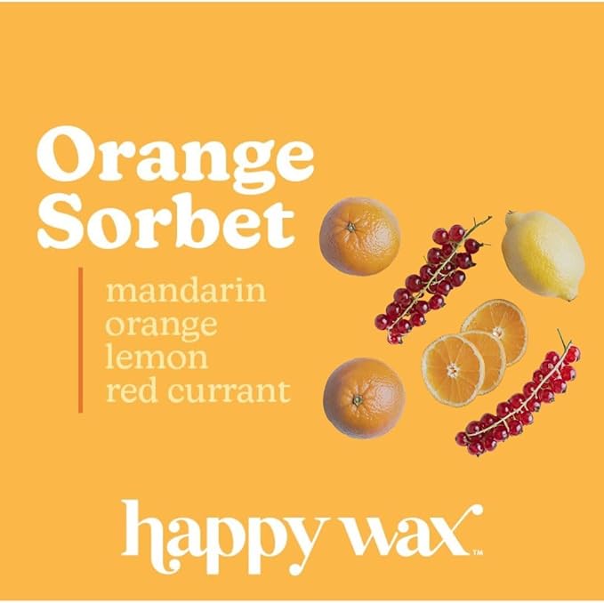 Happy Wax Orange Sorbet Scented Bear Wax Melts - Natural Strong Summer Scented Wax Melts Infused w/Essential Oils - Non Toxic Wax Melt. Scented Soy Wax Melts for Warmers (8 oz Tin)