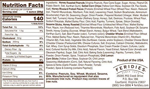 FERIDIES Honey Cheddar 5 O'Clock Crunch Gourmet Sweet and Spicy Snack Mix, 6oz Tin