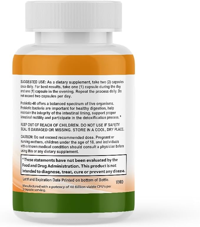 Diverticulitis Tea and Probiotic (40 Billion CFU per Serving, 60 Capsules) Supports Digestive Health