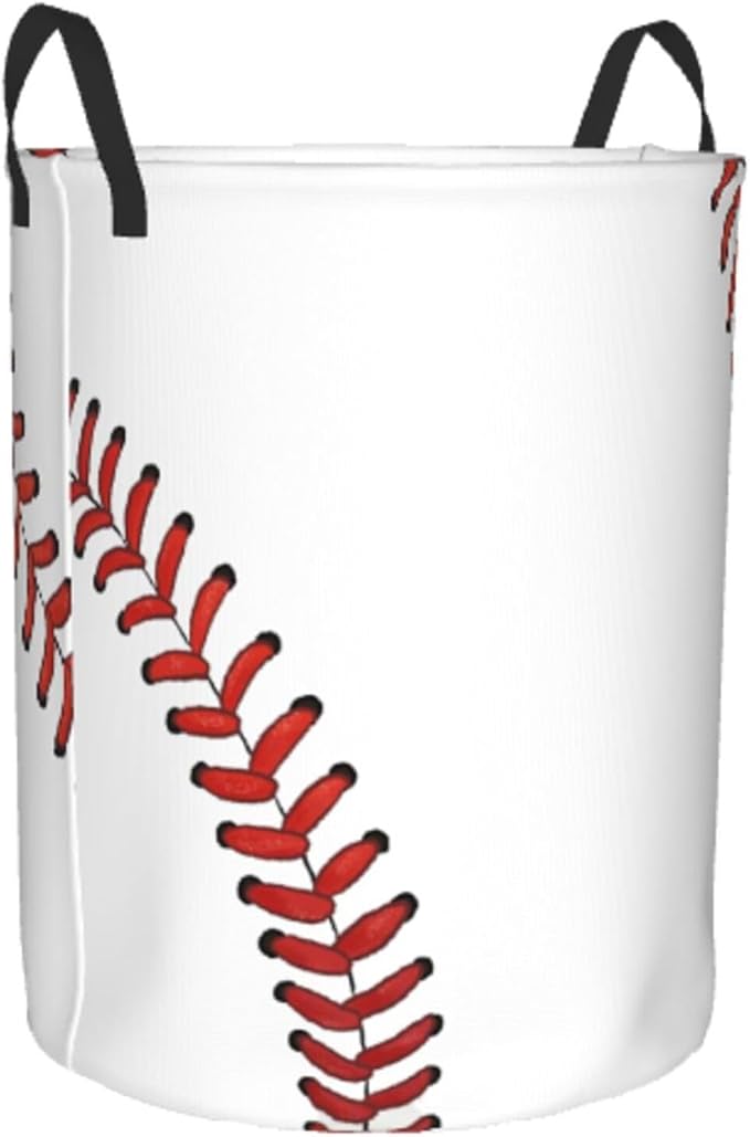 Laundry Basket Baseball Ball Collapsible Large Capacity,Dirty Clothes Basket Durable Lightweight Hamper With Handles Ideal For Clothes,Toys Home Organization19.6"L x 15.7"W,63L