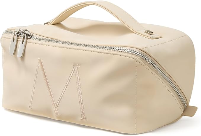 EACHY Travel Makeup Bag,Large Capacity Cosmetic Bags for Women,Waterproof Portable Pouch Open Flat Toiletry Bag Pattern Makeup Bag