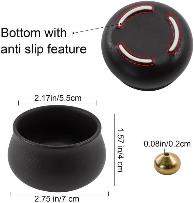 MrMrKura Ceramic Incense Holder for Sticks, Incense Burner Holder Ash Catcher with Non-Slip Pads, Incense Stick Holder for Unique Home Decor/Meditation/Yoga/Gift (Black)