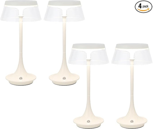 JHY DESIGN 3-Color Light Dimmable Bedside Table Lamp 10.5" H Nightstand Lamp Touch Control Lamp for Bedroom Living Room Indoors Outdoors(4PCS)