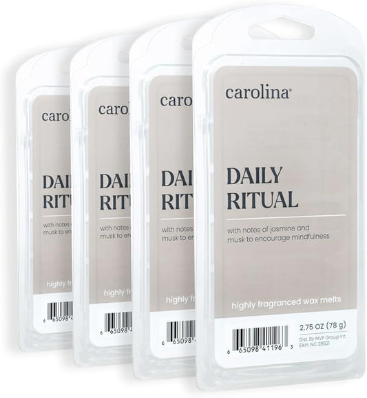 Carolina Daily Ritual Scented Wellness Wax Melts, Wax Melt Warmer Cubes, Long Lasting Scented Wax Warmer Cubes, 4 Pack, 6 Cubes Each - Made in The USA