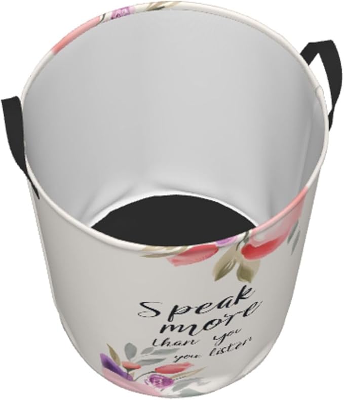 Laundry Basket Motivational Word Collapsible Large Capacity,63L Dirty Clothes Basket Durable Lightweight Hamper With Handles Ideal For Clothes,Toys Home Organization19.6in X 15.7in,