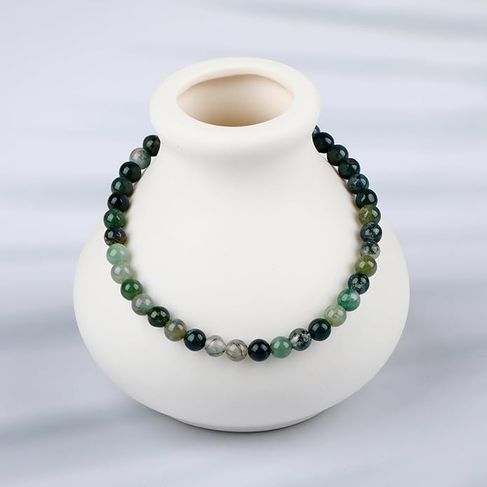 LPBeads Handmade Natural Gemstone Stretch Elastic Bracelet Healing Crystal Round Stone Beads Jewelry Gifts for Women Men