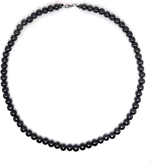 Hematite Magnetic Therapy Necklace - Black Obsidian, Natural Pain Relief, Lymphatic Drainage, Blood Circulation Healing Magnets for Women & Men