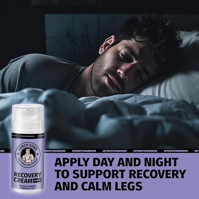 Coach Soak Topical Magnesium Lotion with MSM - Natural Recovery Cream with Magnesium Chloride, Vitamin C & Menthol, Rapid Absorption & Relaxation for Sore Muscles, Lavender (3 Pack, Total 10oz)