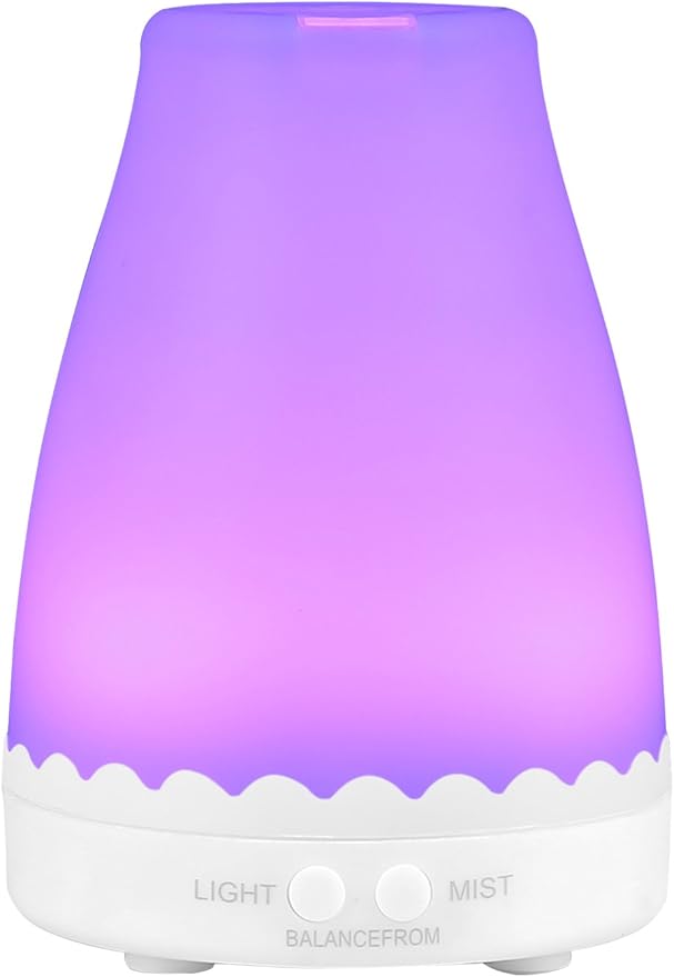 Elevon Essential Oil Diffuser, Aromatherapy Diffuser with Adjustable Mist Mode, 7 Color LED Lights, Waterless Auto Off for Bedroom, Home Office, Travel