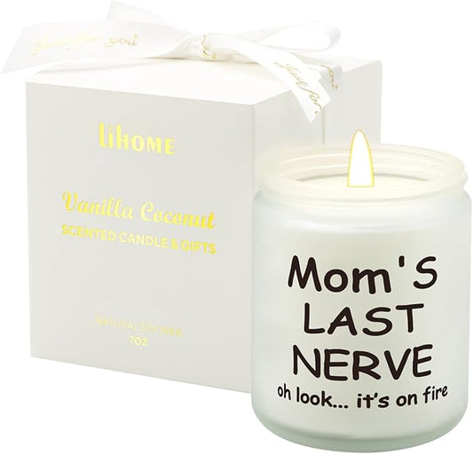 Lihome Gifts for Mom from Daughter & Son, Best Mom Birthday Gift, Mother’s Day, Thanksgiving, Christmas Present, Vanilla Coconut Scented Candle