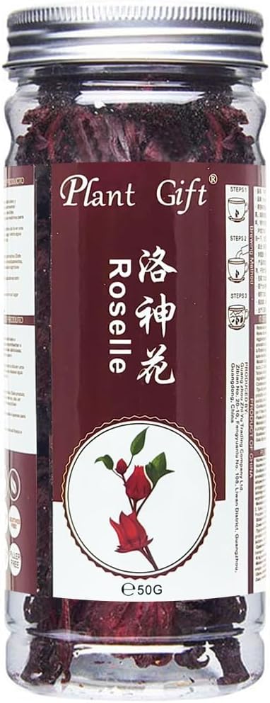 100% Roselle Hibiscus 50g/1.76oz Fresh, Non GMO Loose Leaf, Natural Dried Flowers Herbs for Soap Making, Syrup, Drinks, Baking, DIY Beauty, Sachets & Fresh Fragrance